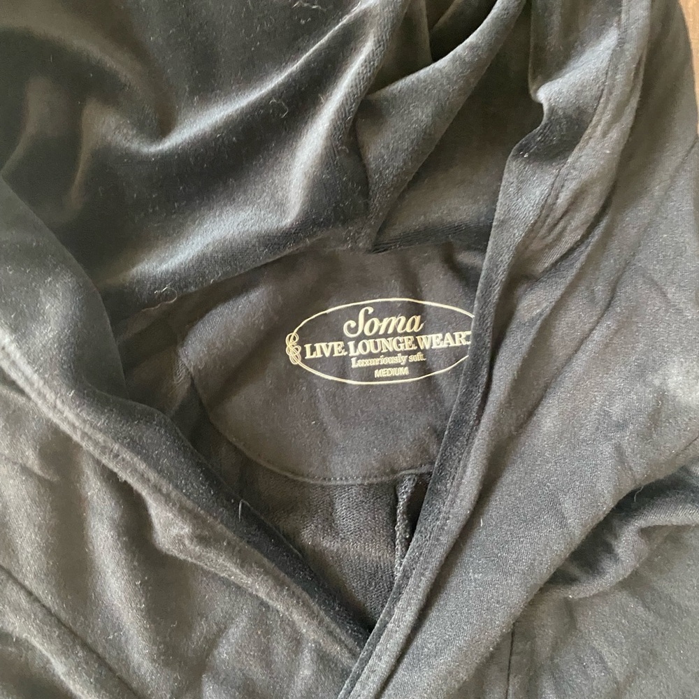 SOMA Womens Medium Black Hooded poncho EUC - Picture 3 of 7